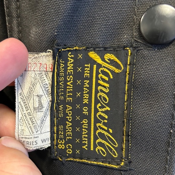 50's Vintage Janesville Fireman Coat Hornbuckle Jacket Black Fire Coat - Picture 3 of 16